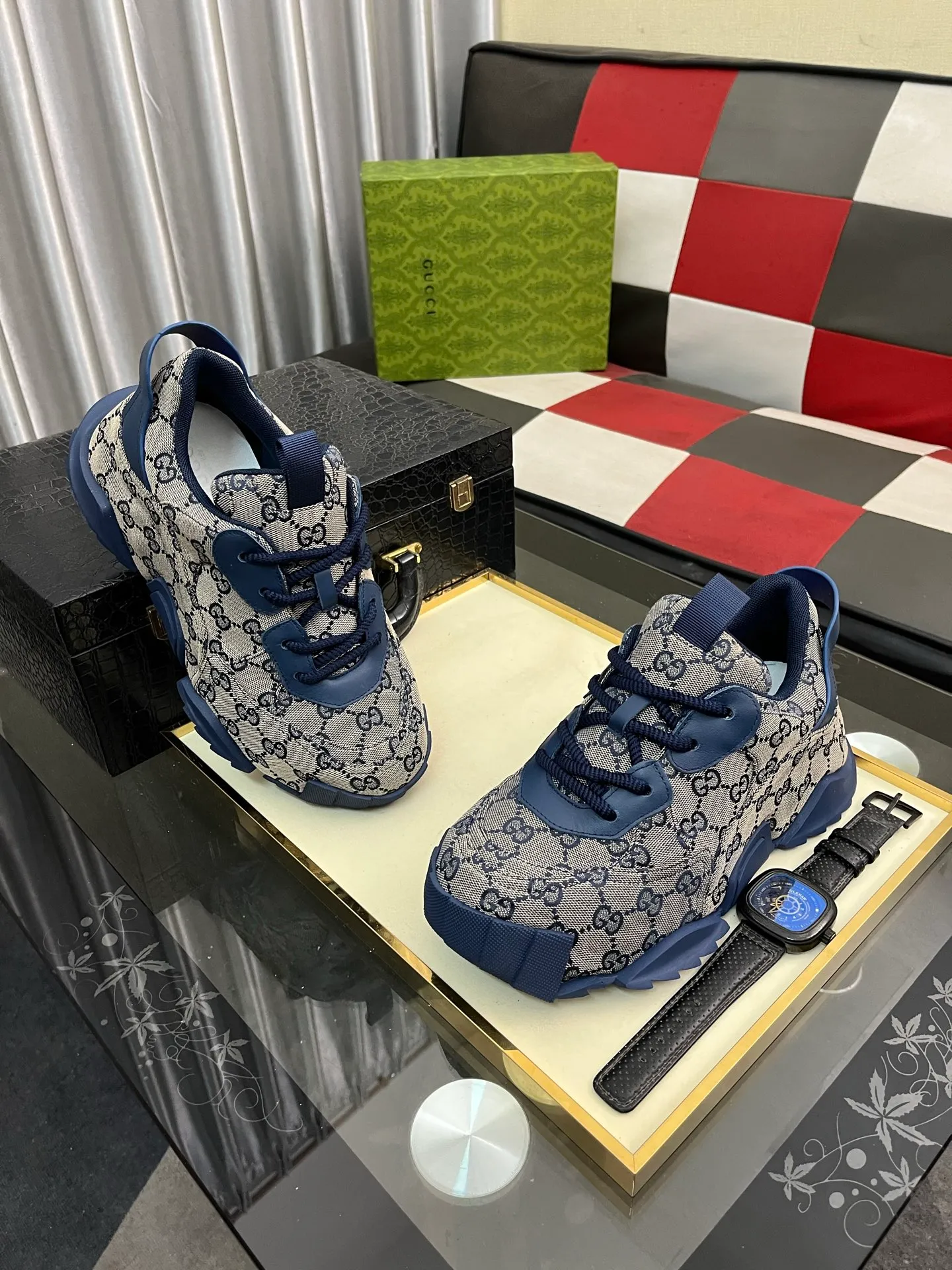 Men's shoes 💰600⌚️⌚️ (GUCCI-Gucci) luxury brand sports and casual shoes, imported original material, sheepskin lining, high-end and comfortable, original outsole is light and wear-resistant! Purely handmade, details determine quality! 38-444️⃣colors available
